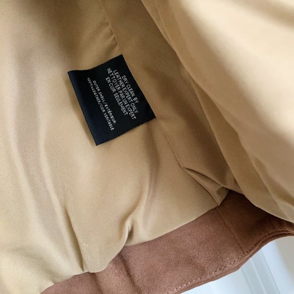 Women's LAMARQUE Brown Suede Leather Moto Jacket - Picture 6 of 6